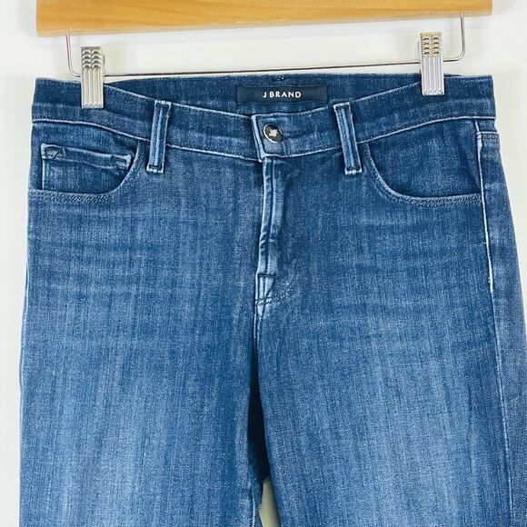 J Brand Daring Light Distressed Dark Wash Stretch Midrise Skinny Jeans Womens 26 - Picture 2 of 15